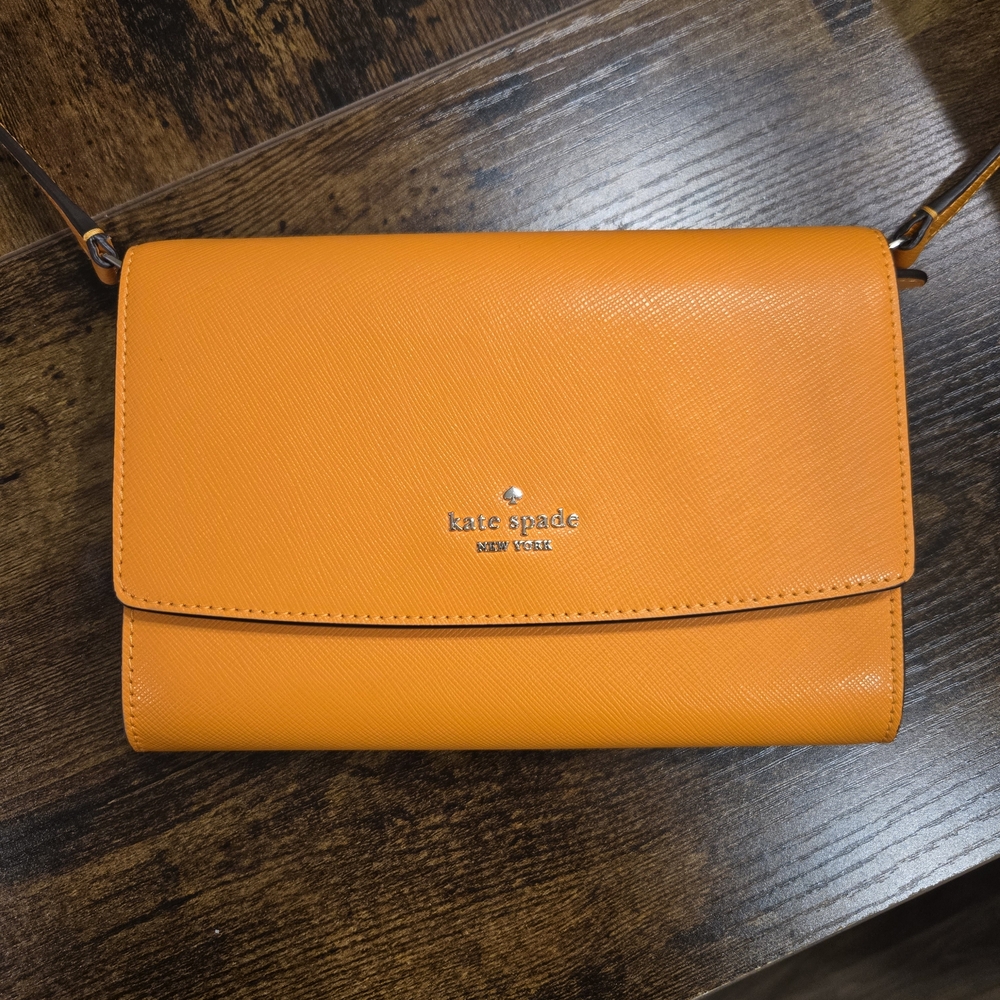 Kate Spade Vibrant Orange Leather Crossbody Bag - Picture 2 of 5